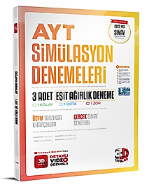 3D Yayınları AYT Simülasyon Denemeleri 3 Adet Eşit Ağırlık Deneme 2025 2026 Yeni Baskı Sezon