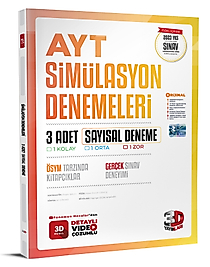 3D Yayınları AYT Simülasyon Denemeleri 3 Adet Sayısal Deneme 2025 2026 Yeni Baskı Sezon