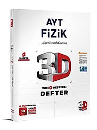 3D Yayınları AYT Video Destekli Defter VDD Fizik 2025 2026 Yeni Baskı Sezon