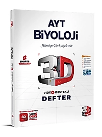 3D Yayınları AYT Video Destekli Defter VDD Biyoloji 2025 2026 Yeni Baskı Sezon