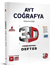 3D Yayınları AYT Video Destekli Defter VDD Coğrafya 2025 2026 Yeni Baskı Sezon